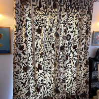 Jacobean crewel curtains